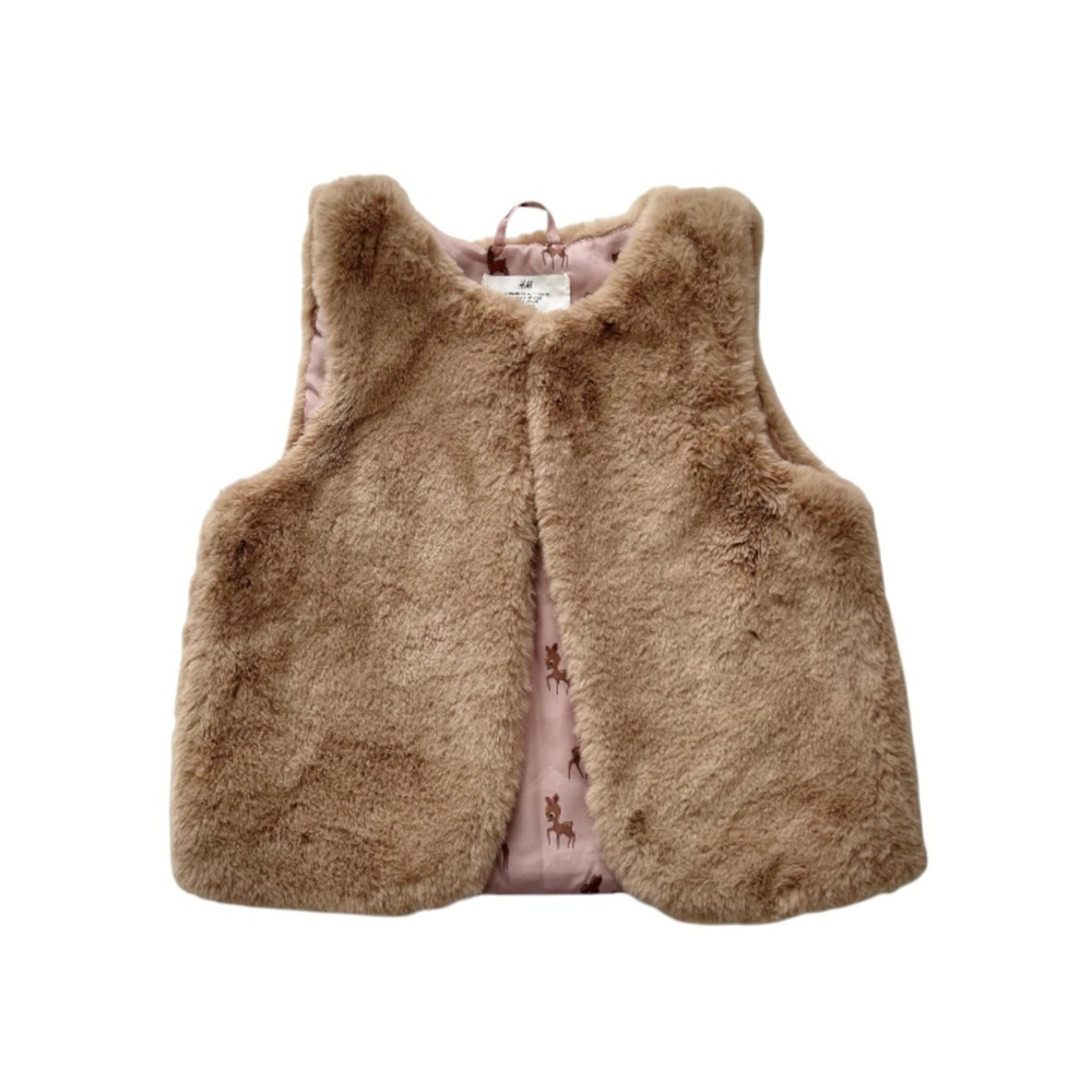 H&M girls size 6X/7 faux fur vest